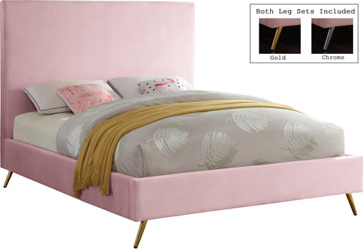 Jasmine Pink Velvet King Bed image