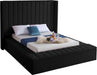 Kiki Black Velvet King Bed (3 Boxes) image