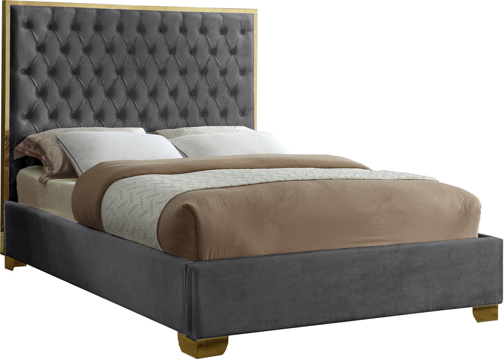 Lana Grey Velvet Full Bed image