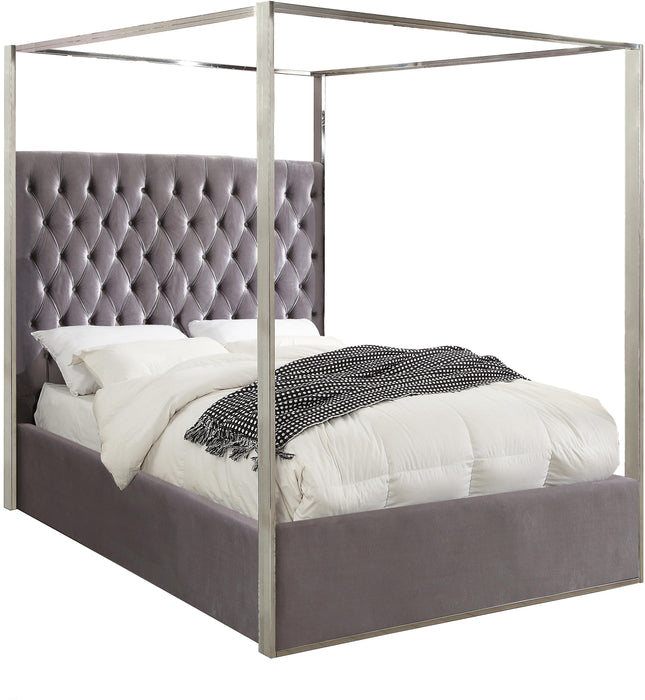 Porter Grey Velvet King Bed image